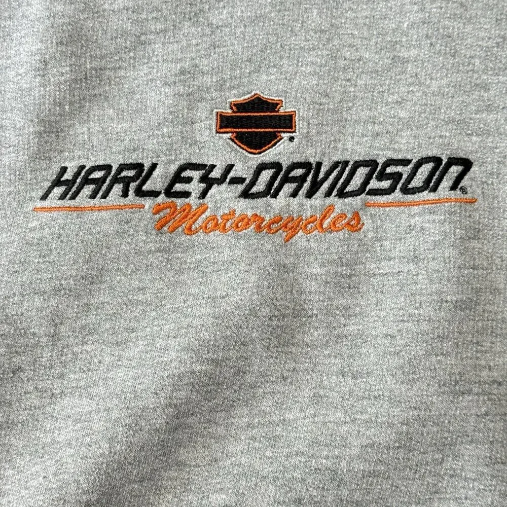 Harley-Davidson Gray Pullover Hoodie Signature Perrysburg Ohio Embroidered
